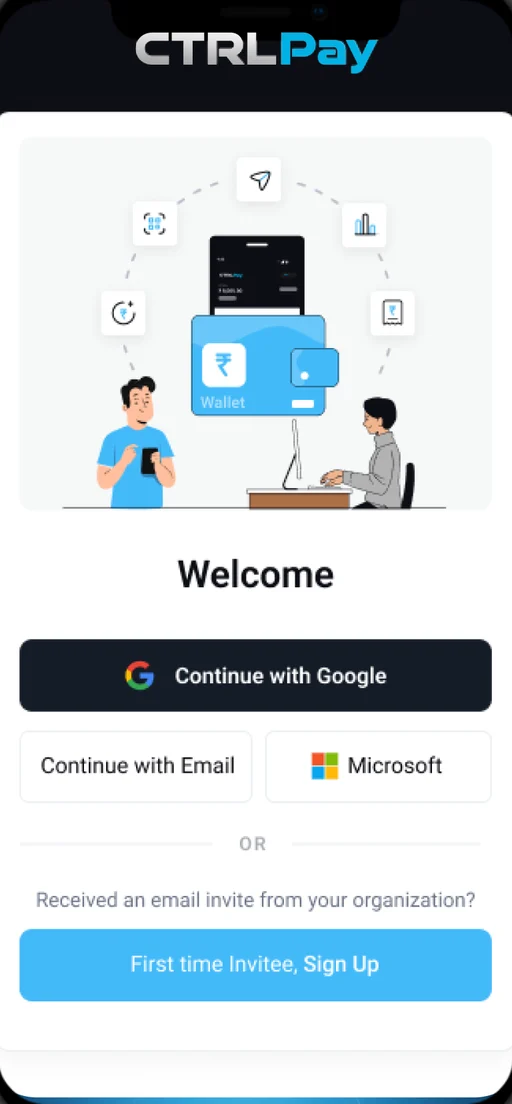 CTRL Pay sign-in screen